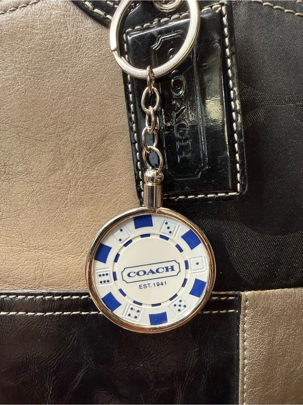 Poker Chip Keychain with Coach poker chips